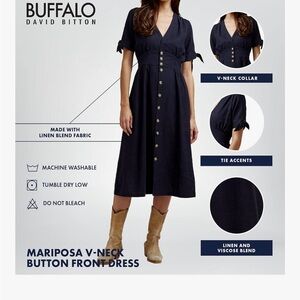 NWT Buffalo Black Midi Dress